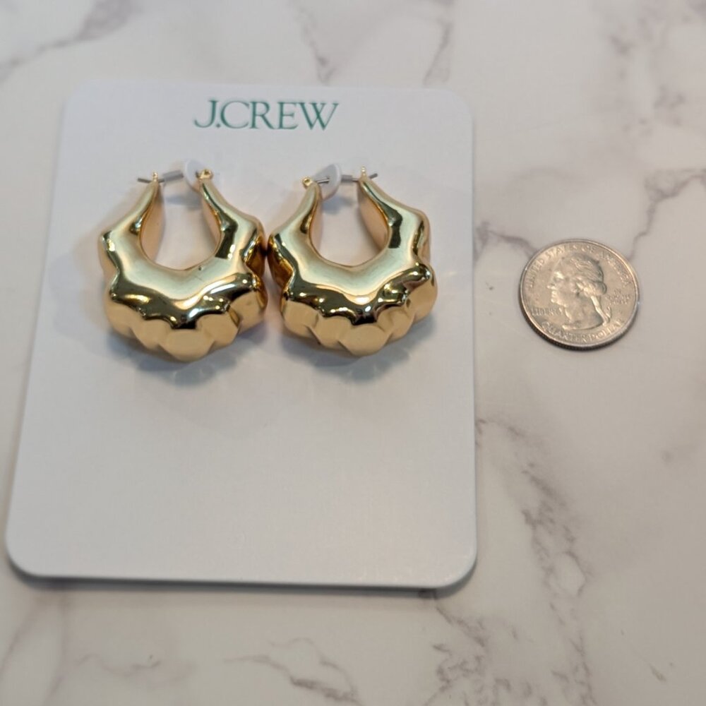 J.Crew Lightweight Sculpted Hoop Earrings - Picture 4 of 6